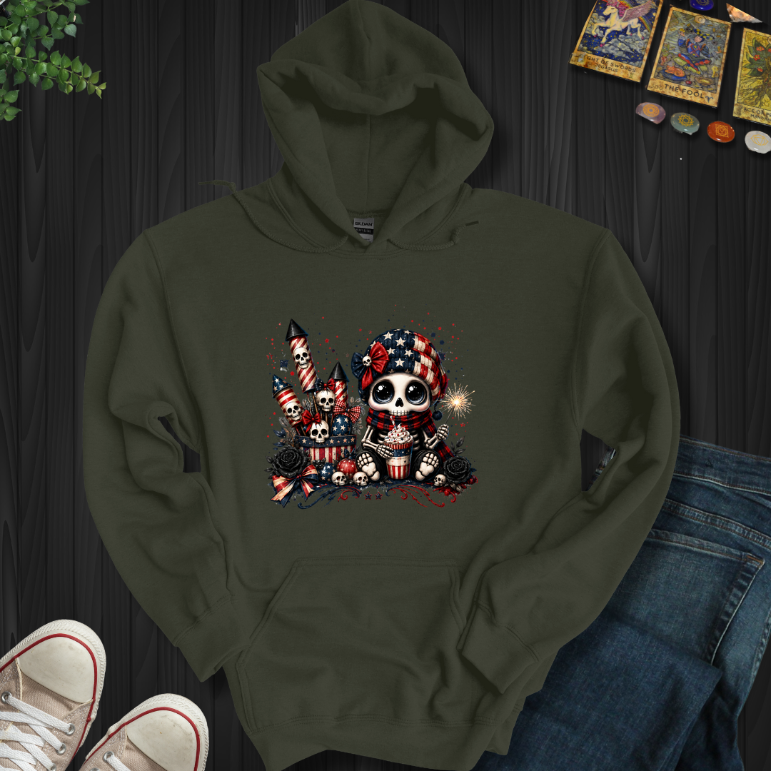 Dead Cute For The Fireworks- Hooded Sweatshirt