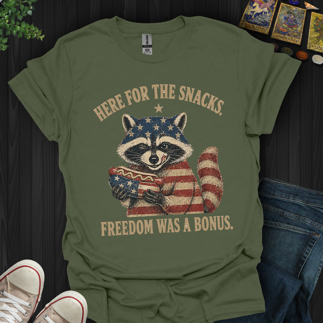 Here For The Snacks- T-Shirt