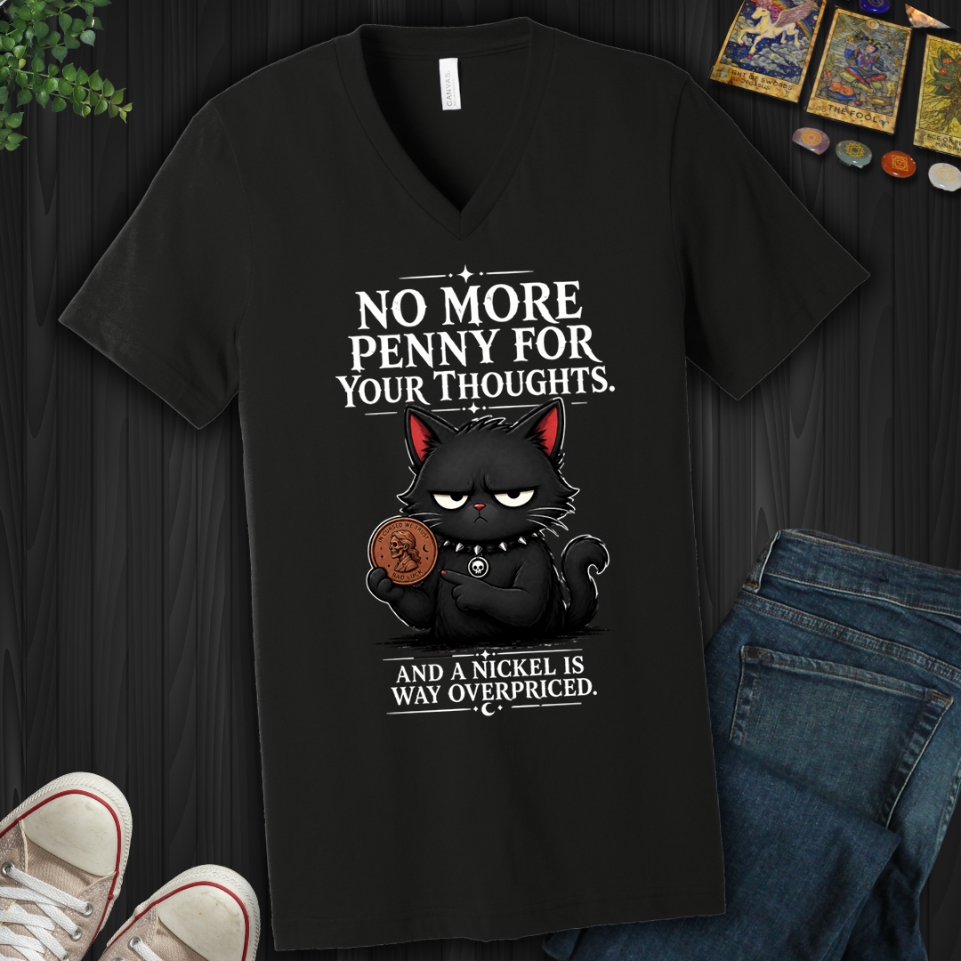 No More Penny For Your Thoughts- V-Neck