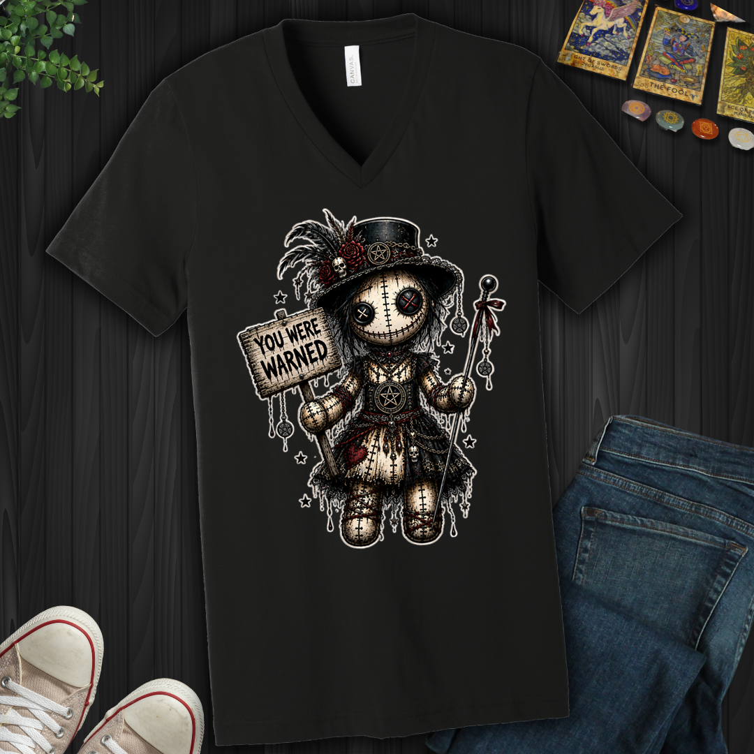 You Were Warned Voodoo Doll- V-Neck