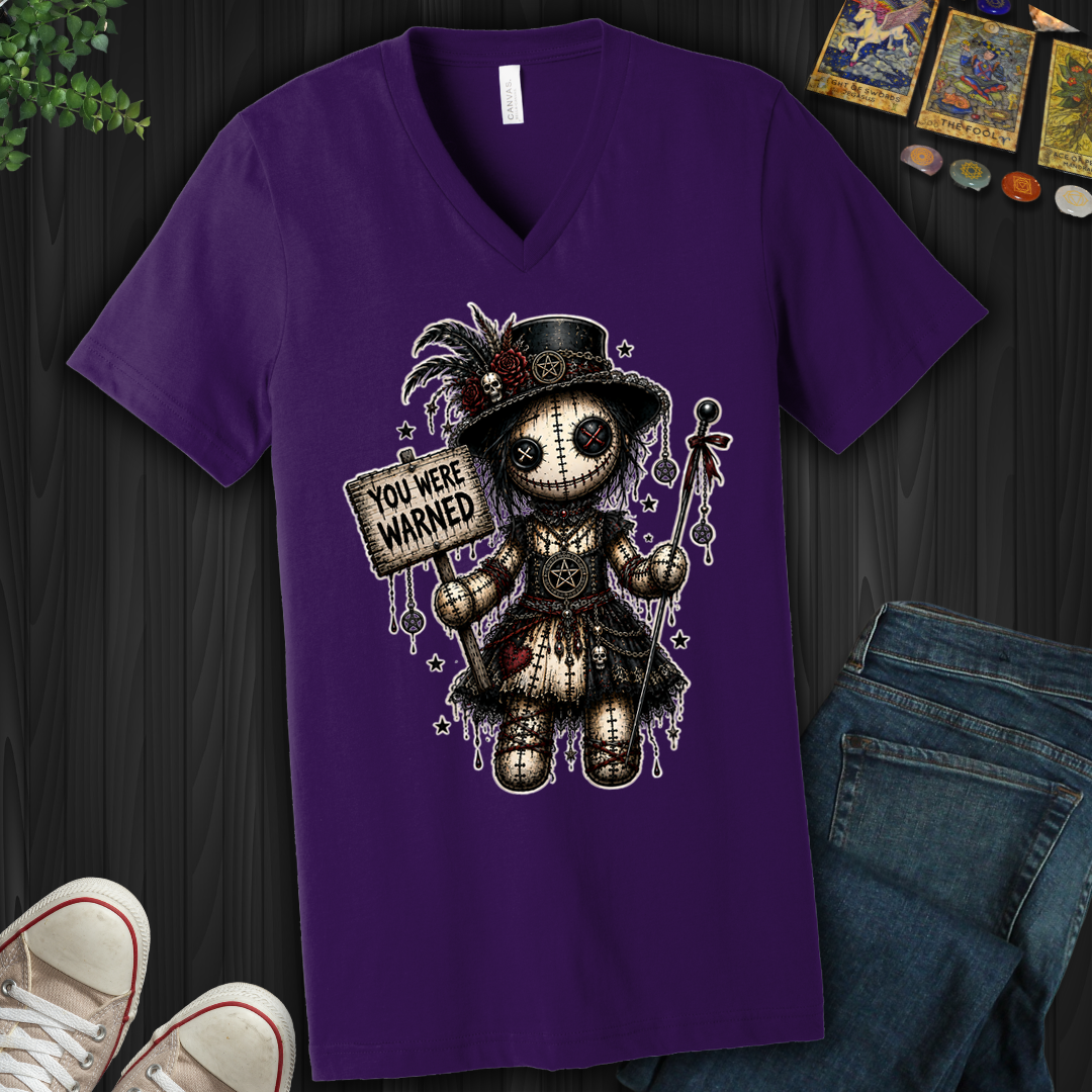 You Were Warned Voodoo Doll- V-Neck