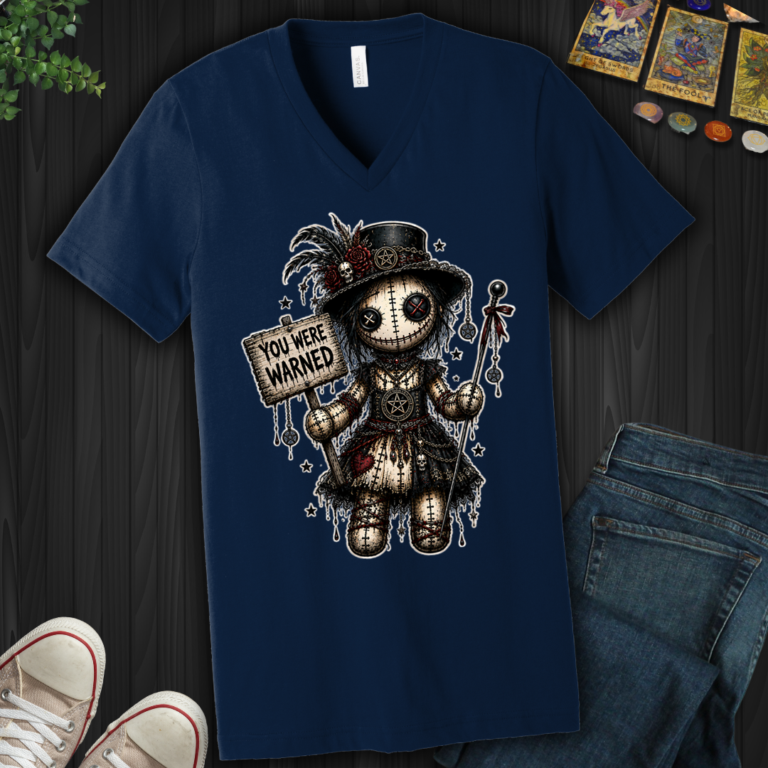 You Were Warned Voodoo Doll- V-Neck