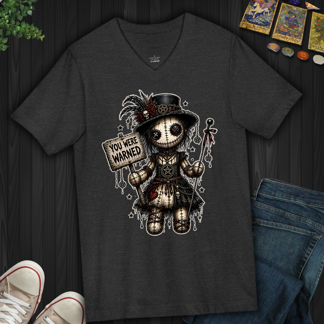 You Were Warned Voodoo Doll- V-Neck