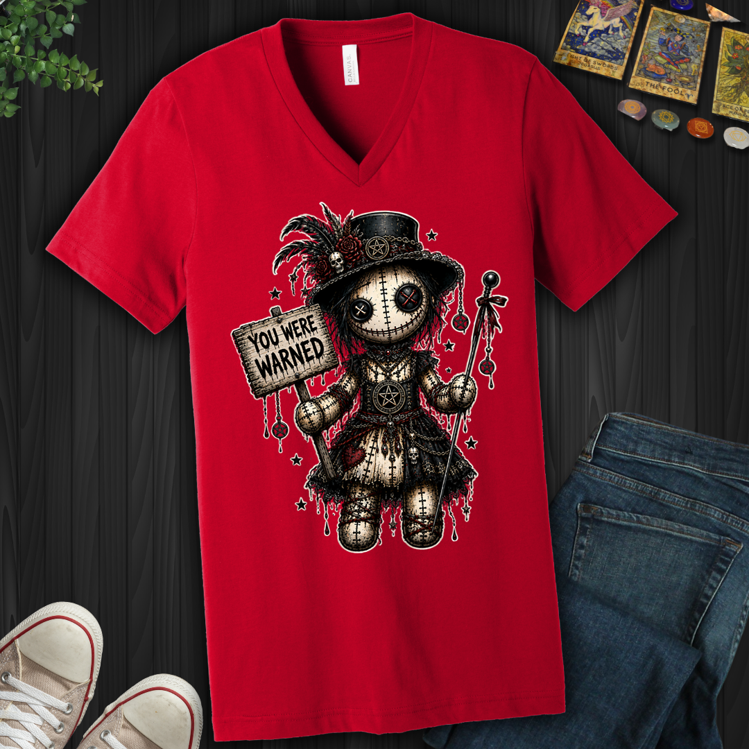 You Were Warned Voodoo Doll- V-Neck