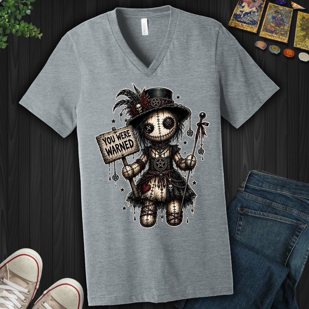 You Were Warned Voodoo Doll- V-Neck