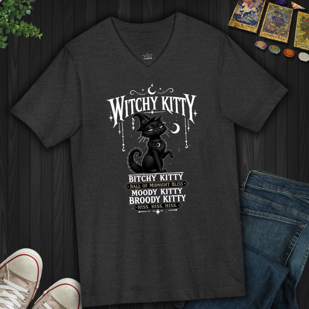 Witchy Kitty- V-Neck
