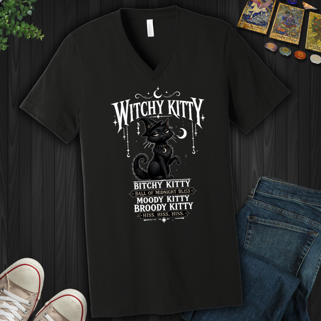 Witchy Kitty- V-Neck