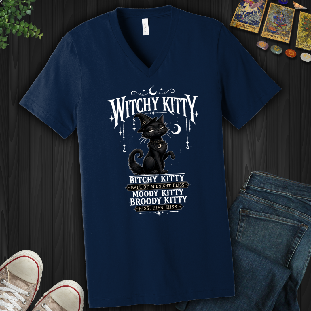Witchy Kitty- V-Neck