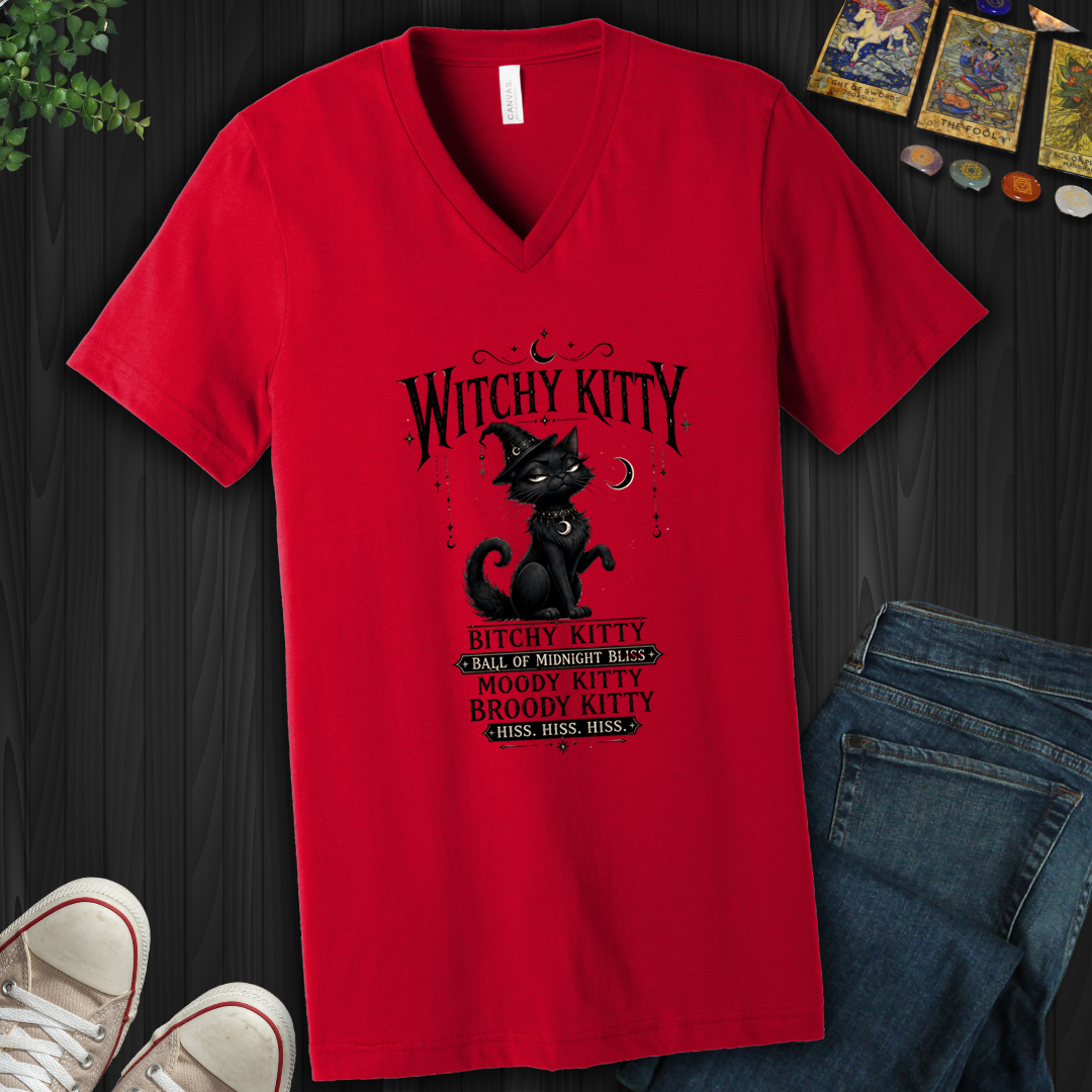 Witchy Kitty- V-Neck