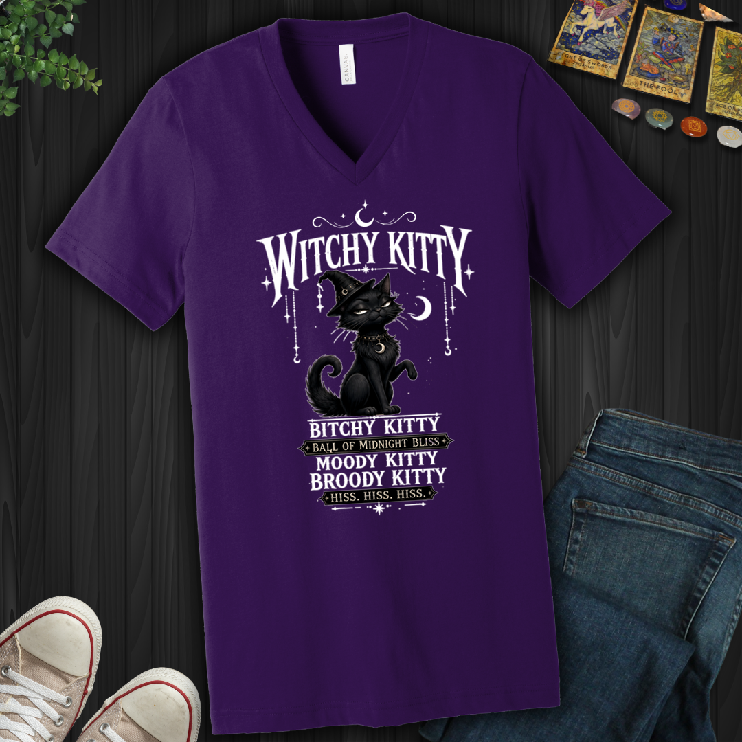 Witchy Kitty- V-Neck