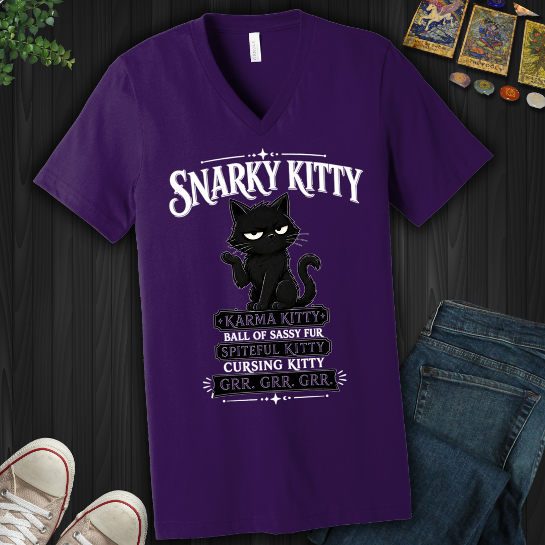Snarky Kitty- V-Neck