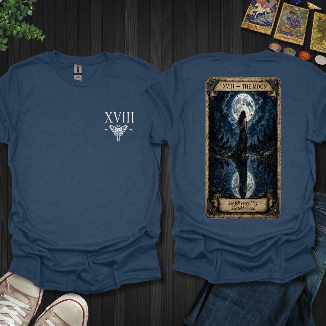 The Moon Dark Tarot Series Front and Back T-Shirt
