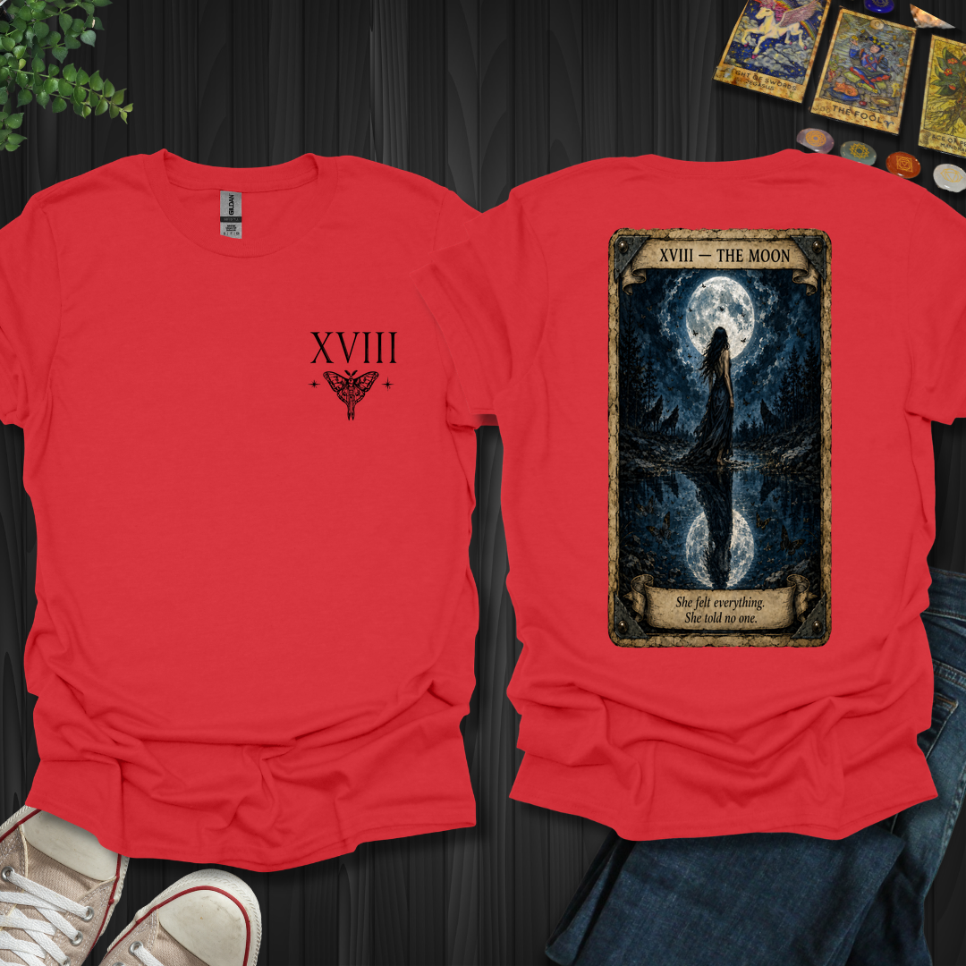 The Moon Dark Tarot Series Front and Back T-Shirt