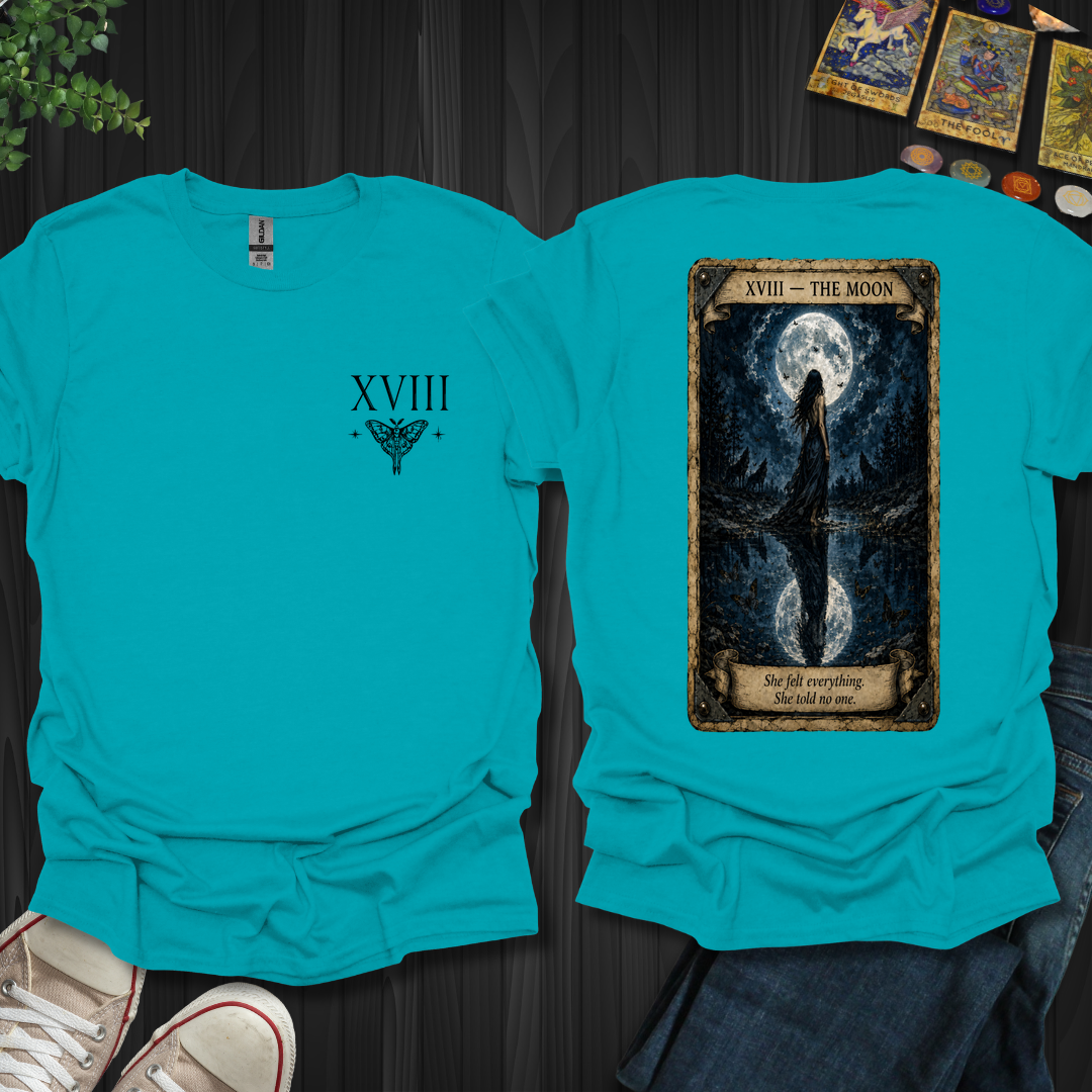 The Moon Dark Tarot Series Front and Back T-Shirt