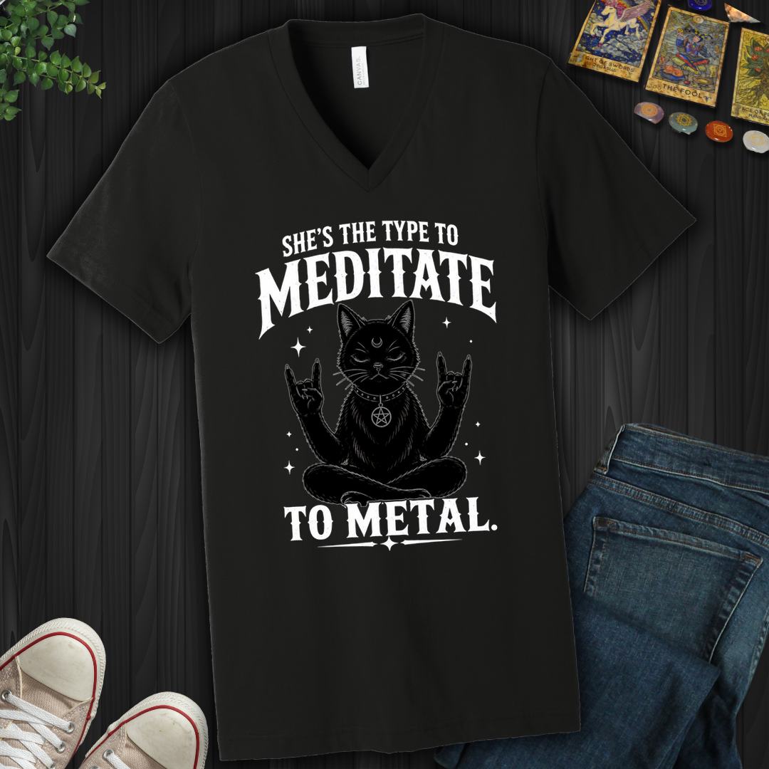 Meditate To Metal- V-Neck