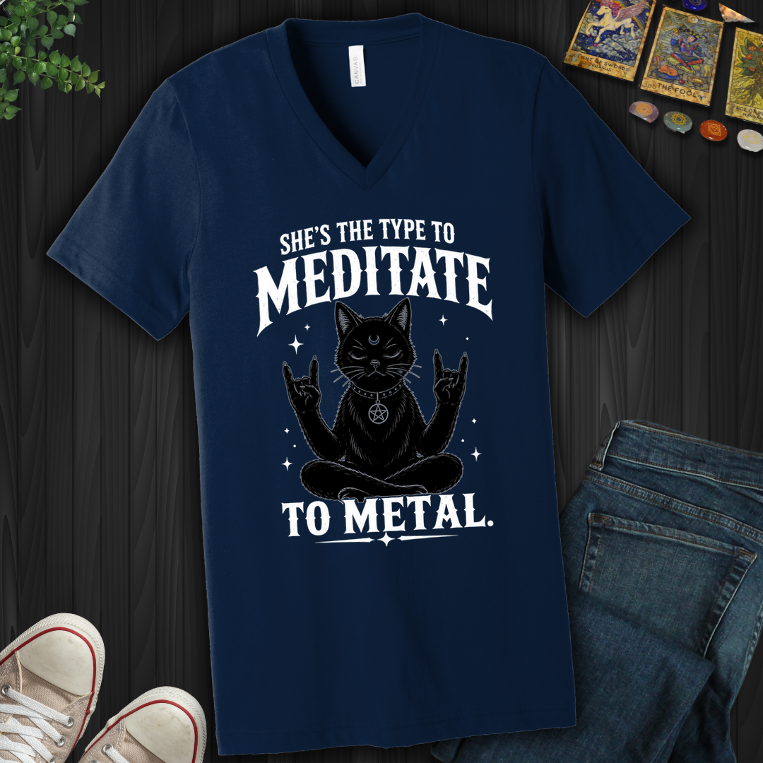 Meditate To Metal- V-Neck