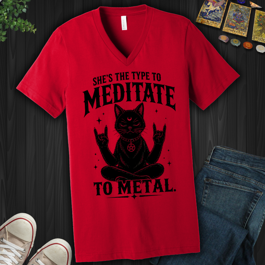 Meditate To Metal- V-Neck