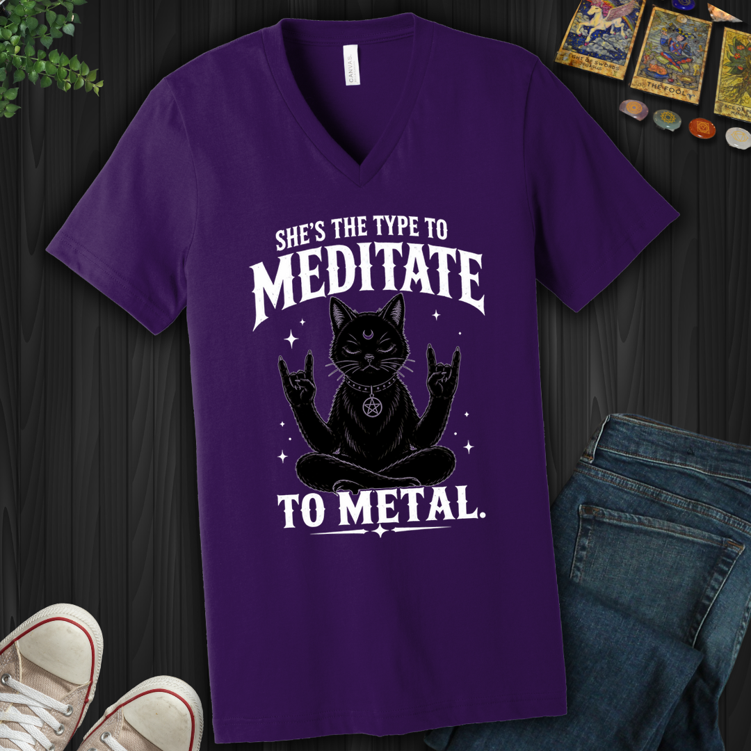 Meditate To Metal- V-Neck