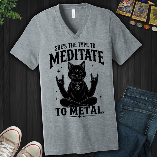 Meditate To Metal- V-Neck