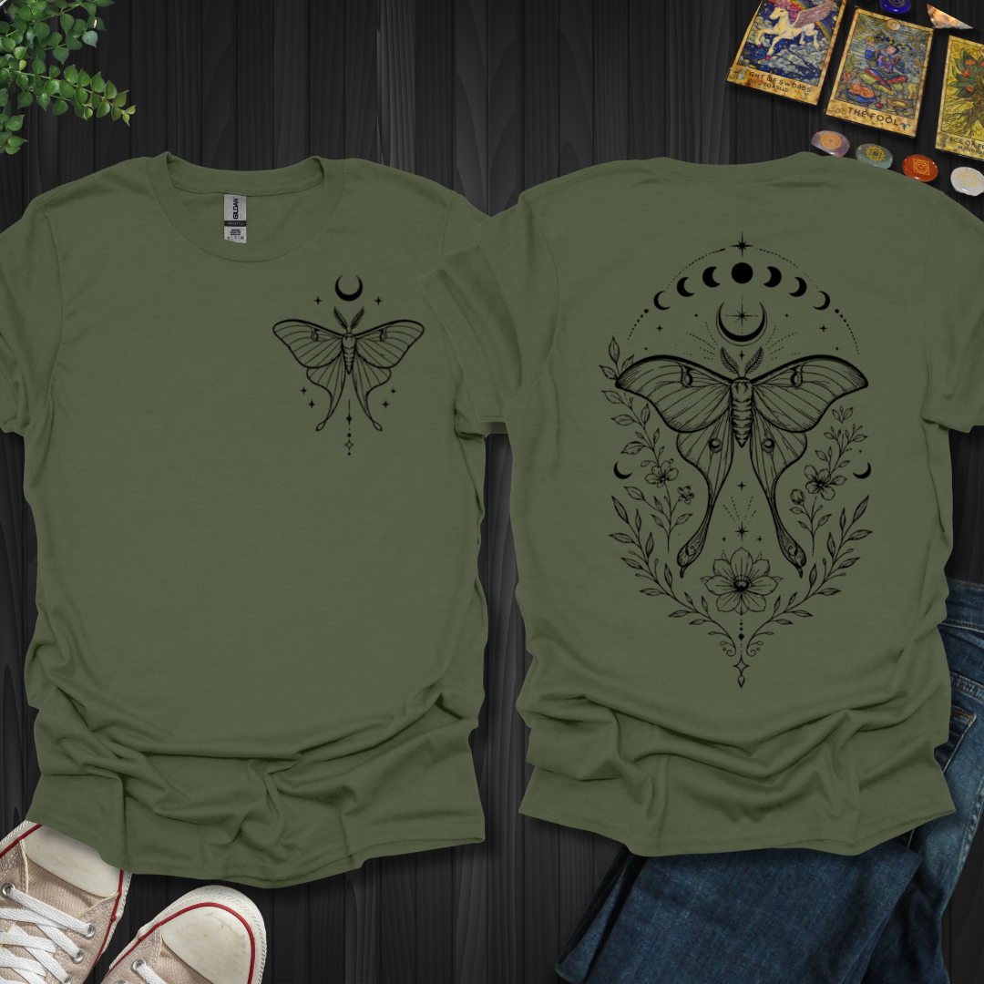 Luna Moth Garden Front and Back T-Shirt