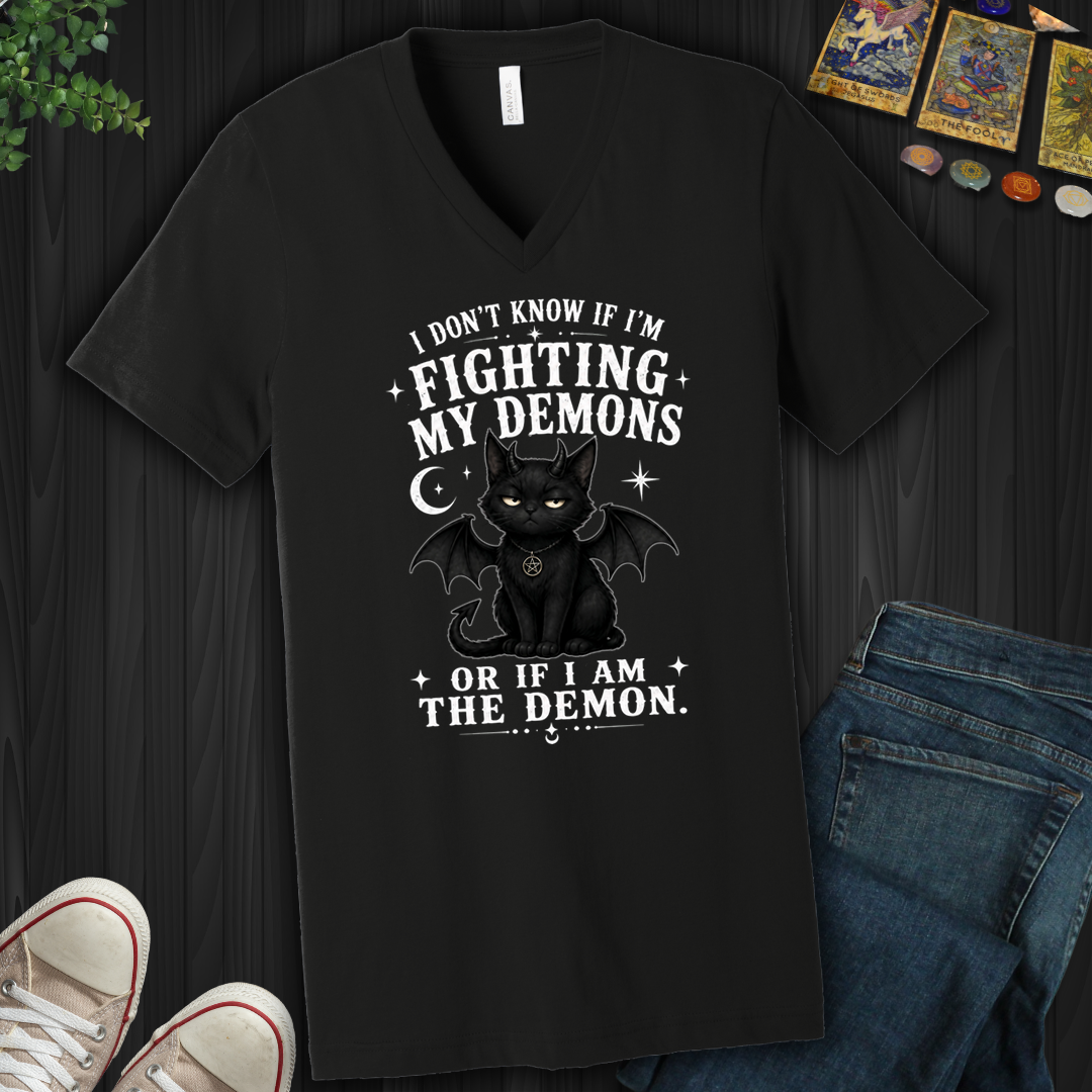 Fighting The Demon Or Am The Demon- V-Neck
