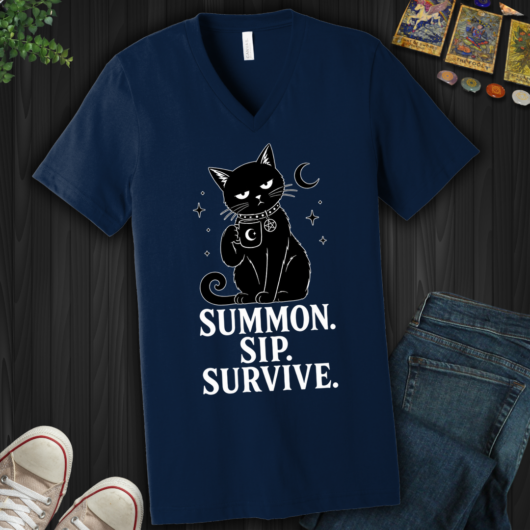 Summon Sip Survive- V-Neck