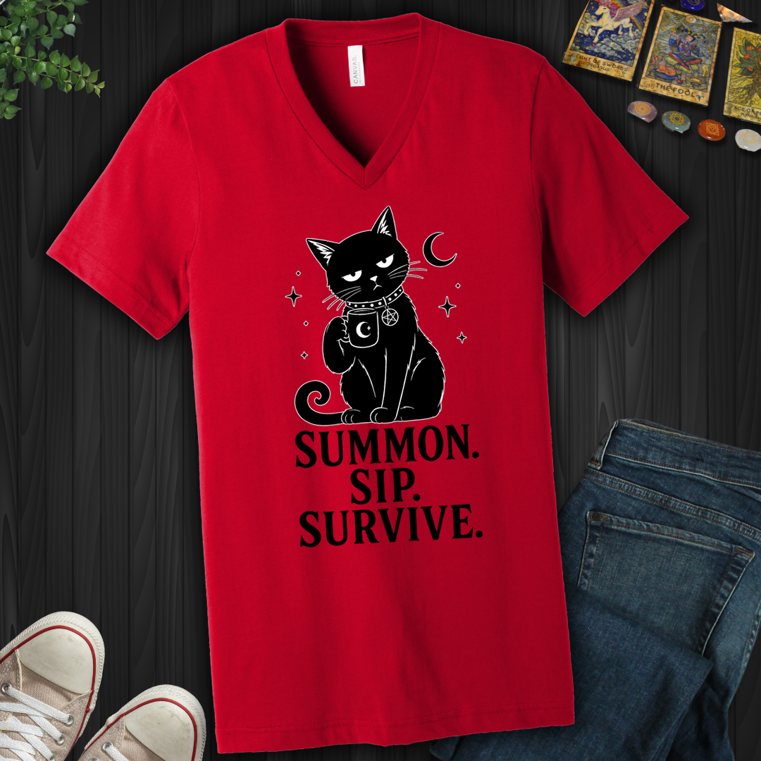 Summon Sip Survive- V-Neck