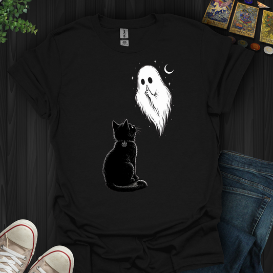 Cat And Ghost- T-Shirt