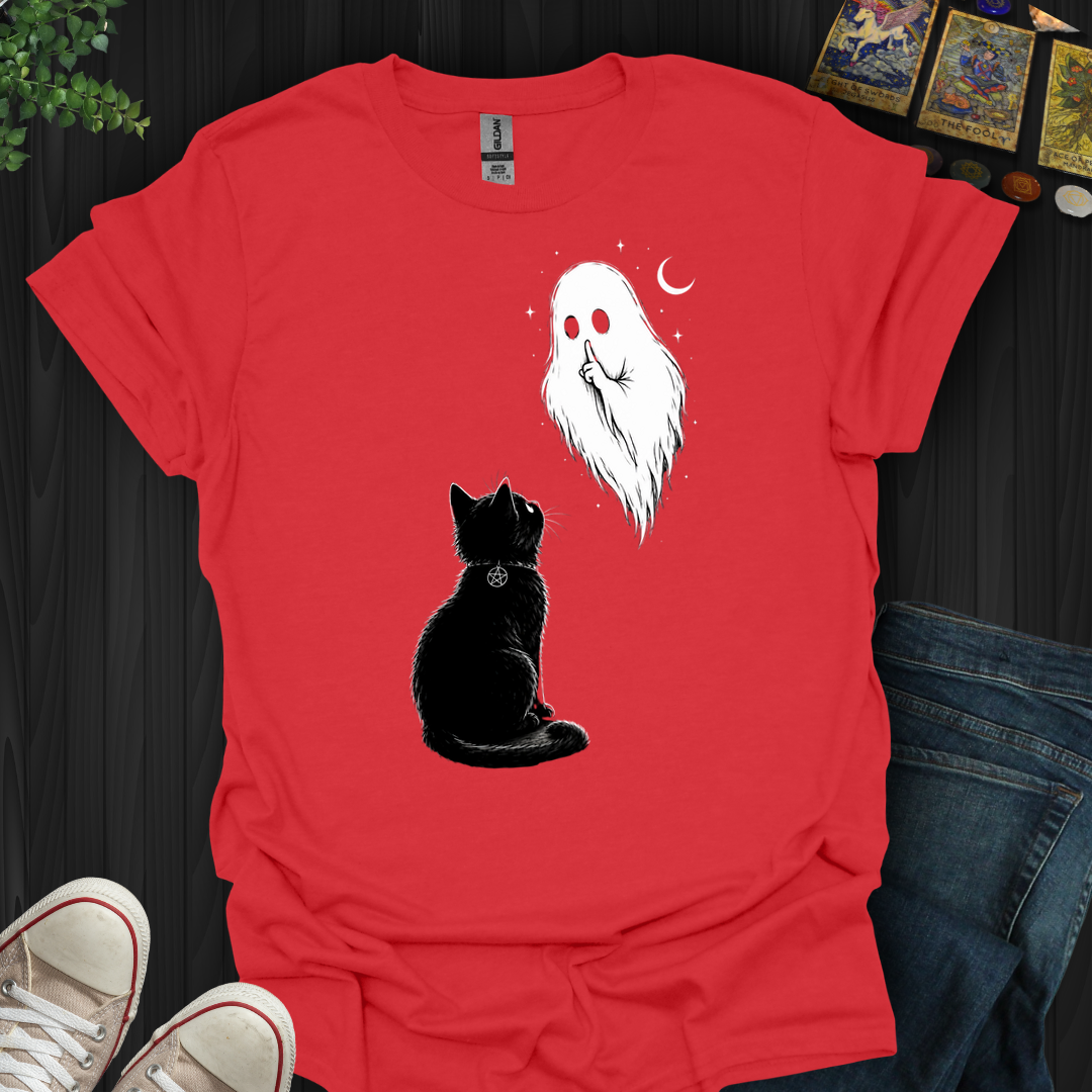 Cat And Ghost- T-Shirt
