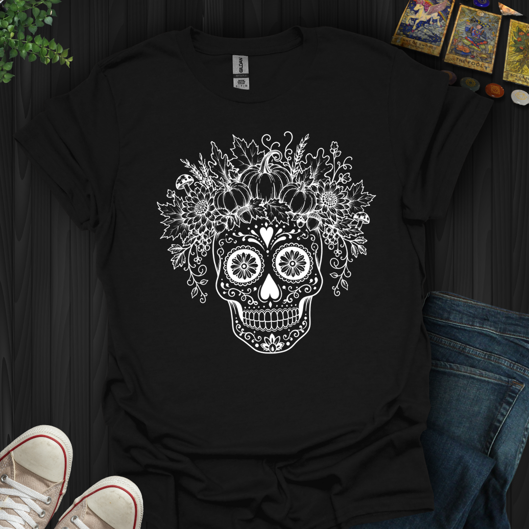Autumn Harvest Sugar Skull- T-Shirt