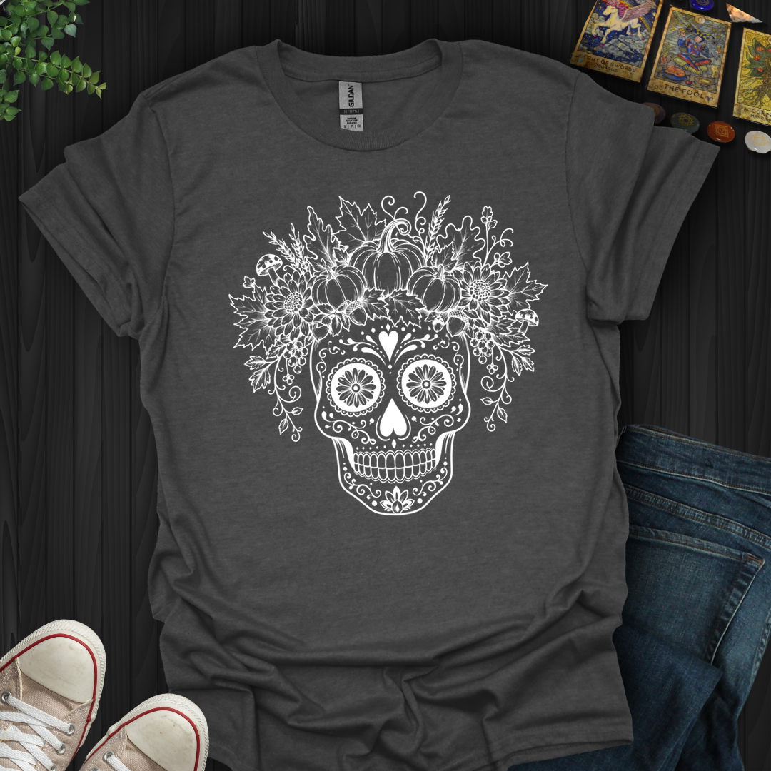Autumn Harvest Sugar Skull- T-Shirt