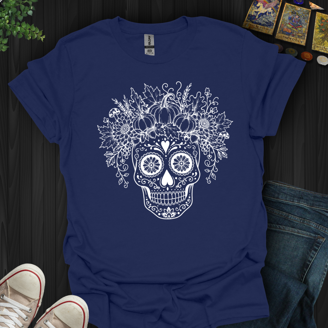 Autumn Harvest Sugar Skull- T-Shirt