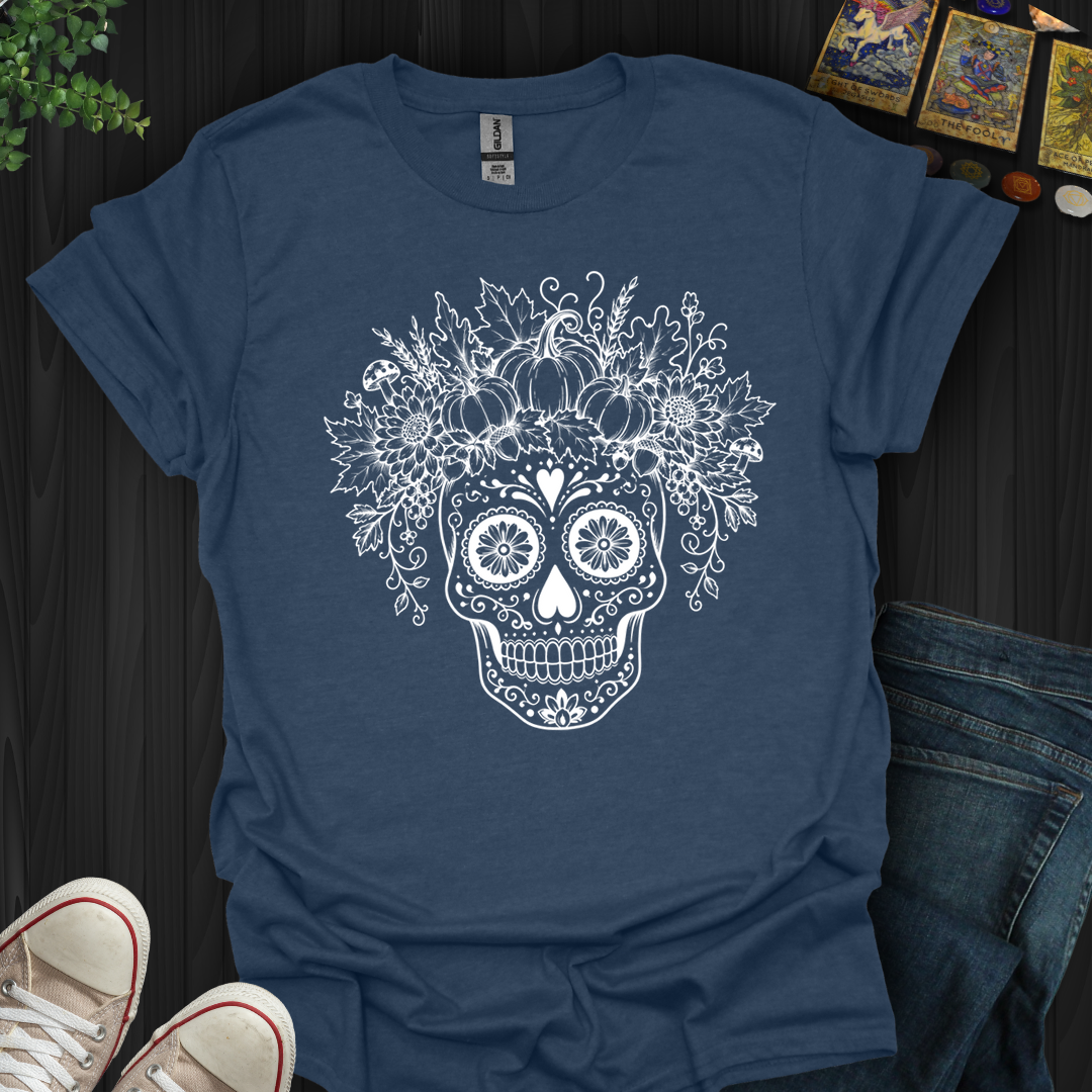 Autumn Harvest Sugar Skull- T-Shirt