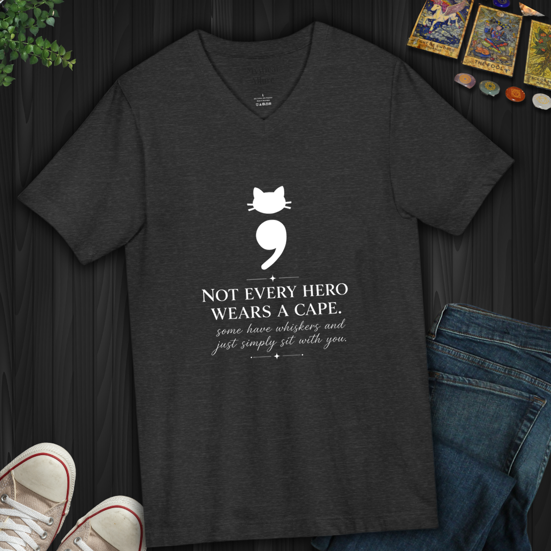 Cat Semicolon- V-Neck