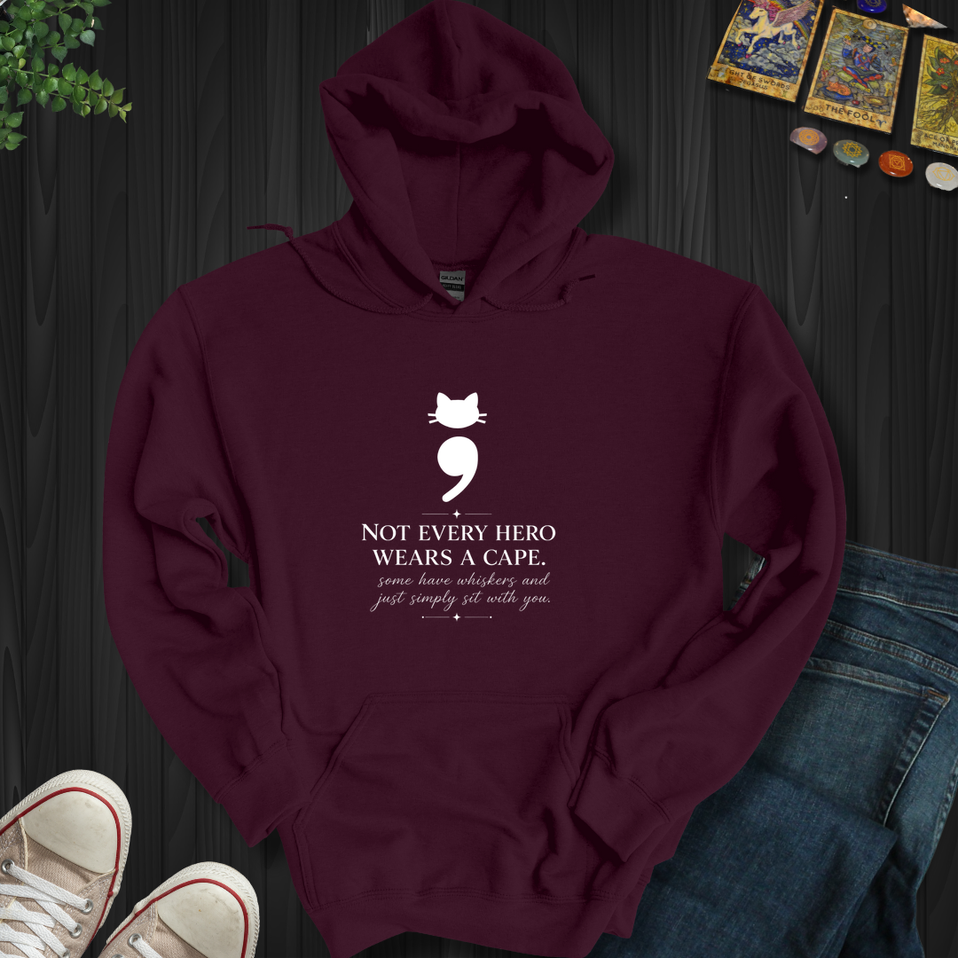 Cat Semicolon- Hooded Sweatshirt