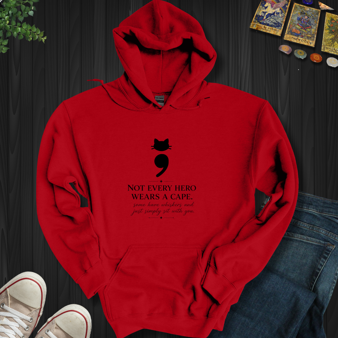 Cat Semicolon- Hooded Sweatshirt