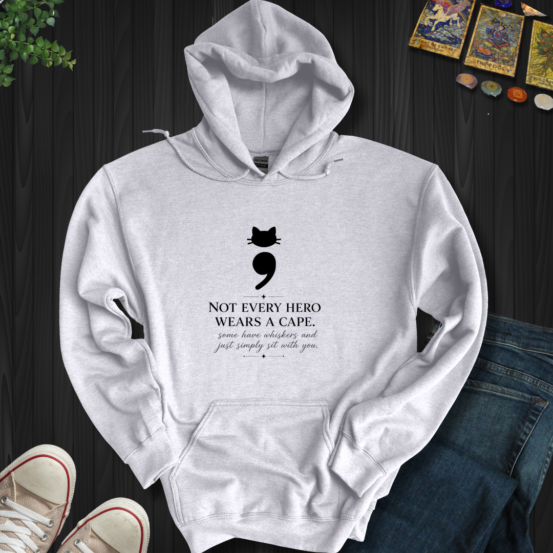 Cat Semicolon- Hooded Sweatshirt