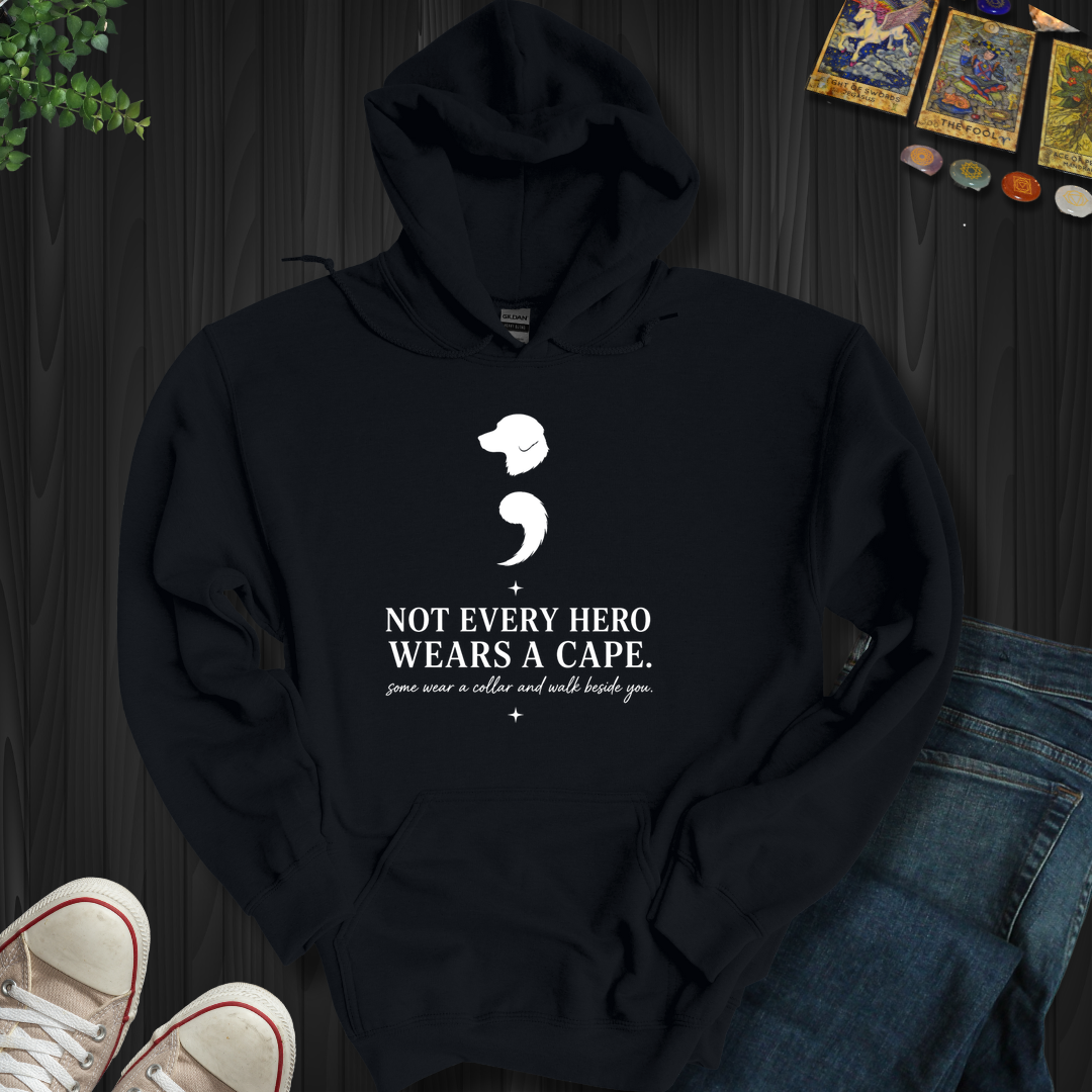 Dog Semicolon- Hooded Sweatshirt