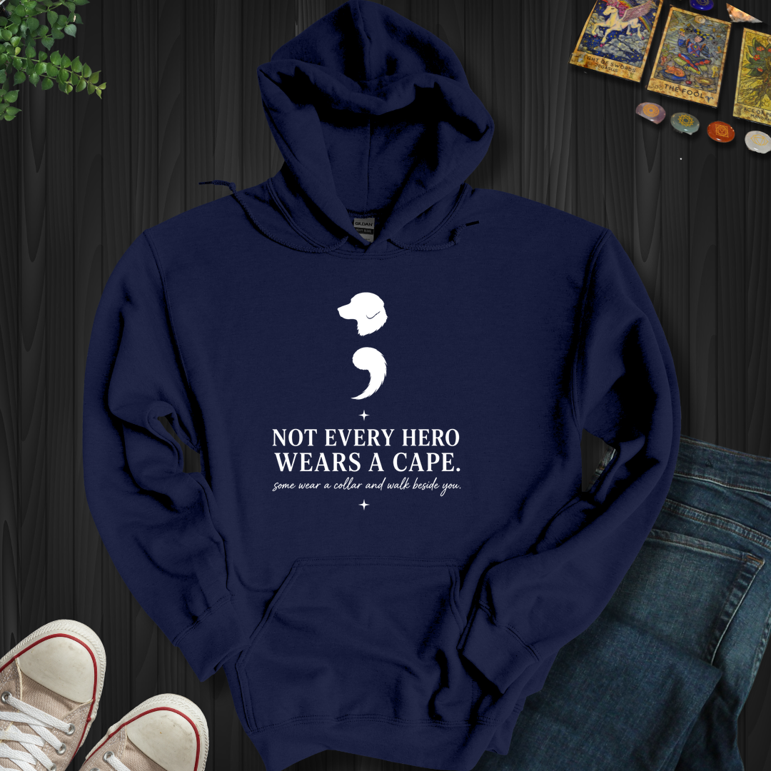 Dog Semicolon- Hooded Sweatshirt