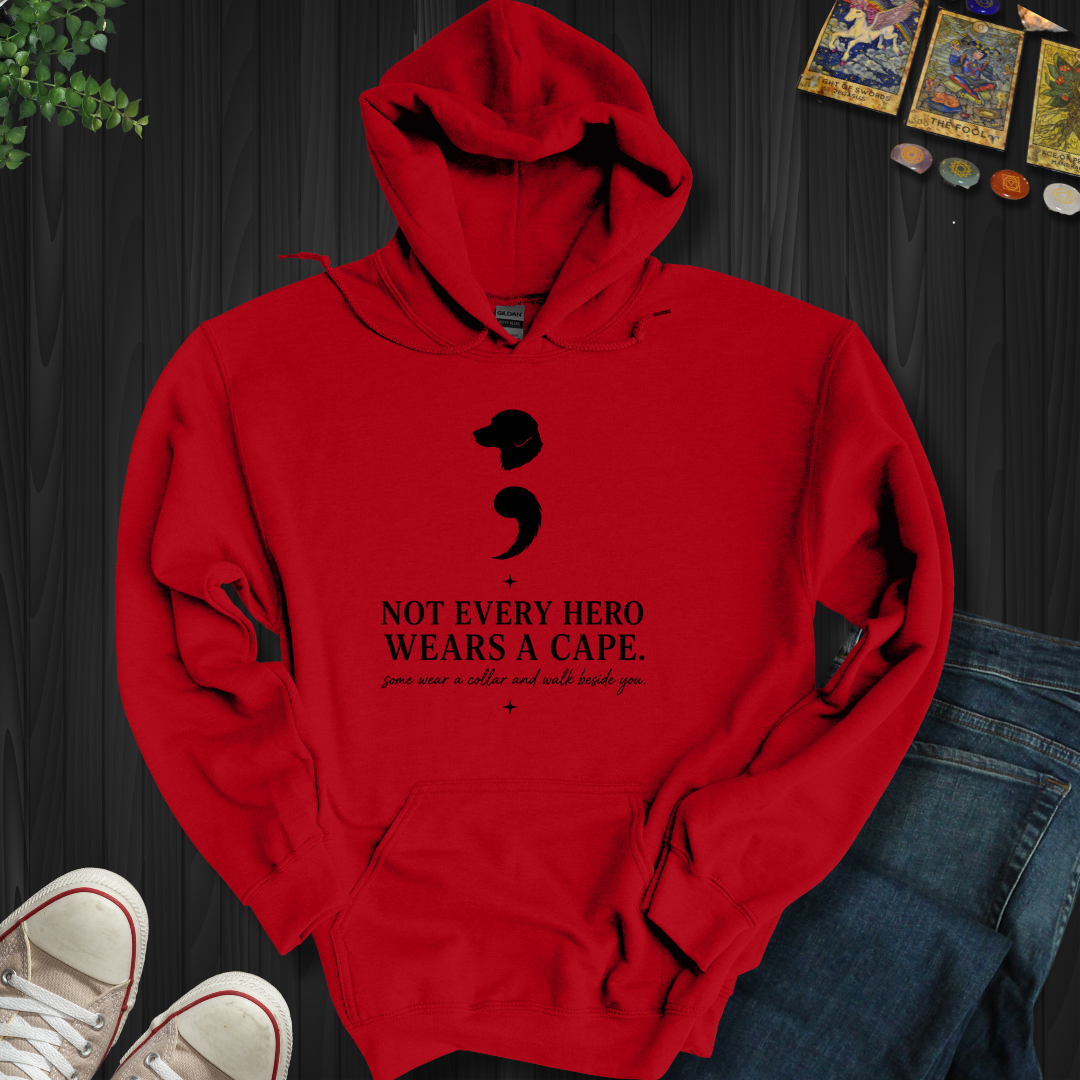 Dog Semicolon- Hooded Sweatshirt