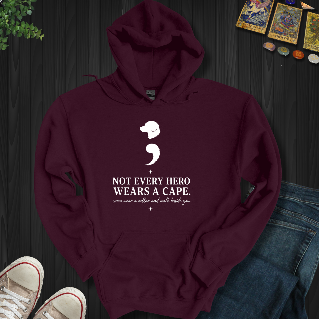 Dog Semicolon- Hooded Sweatshirt