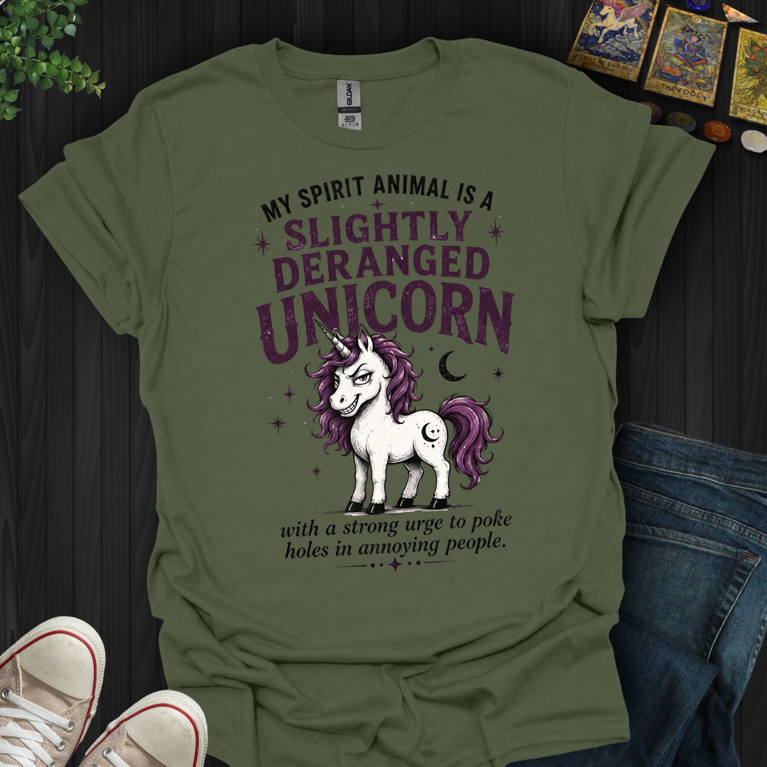 Slightly Deranged Unicorn- T-Shirt