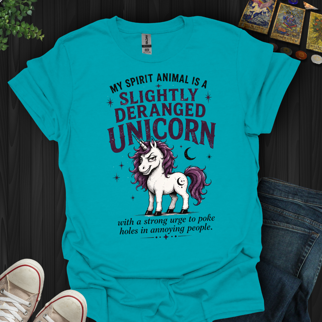 Slightly Deranged Unicorn- T-Shirt