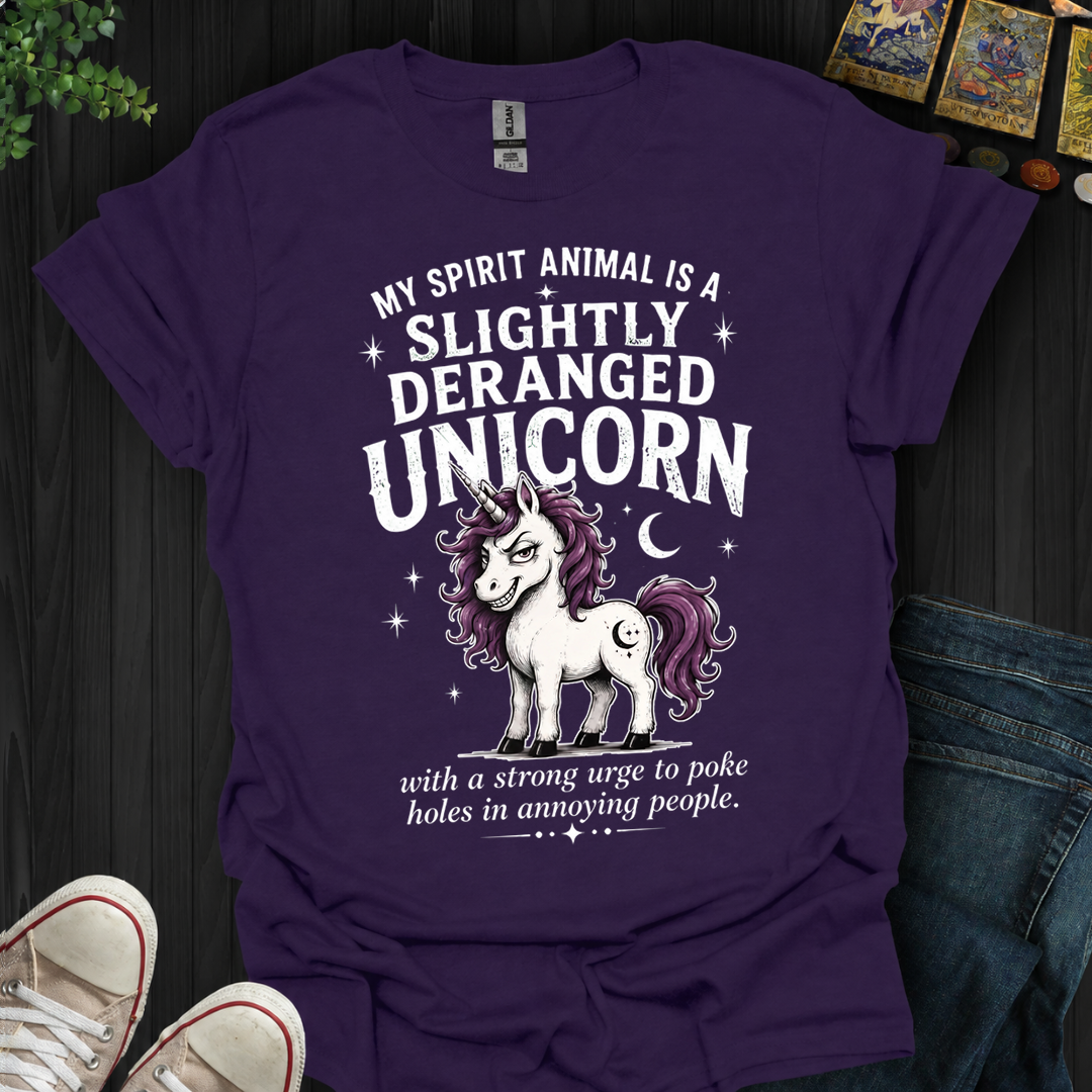 Slightly Deranged Unicorn- T-Shirt
