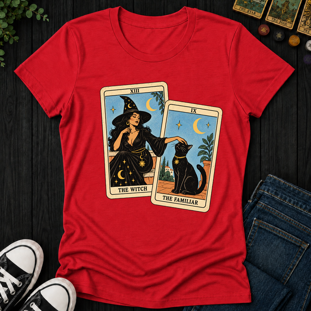 The Witch & The Familiar- Women's Fitted Tee
