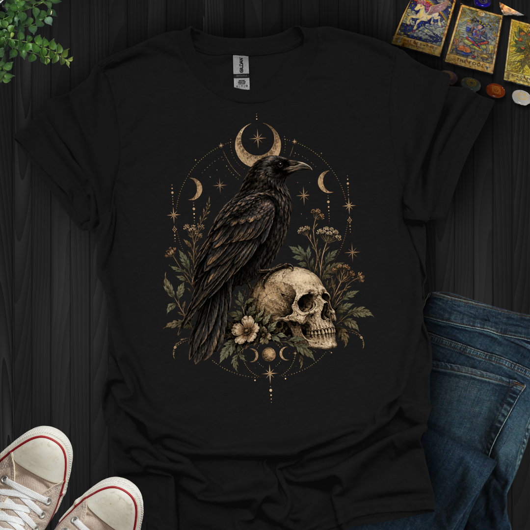 Celestial Raven And Skull- T-Shirt