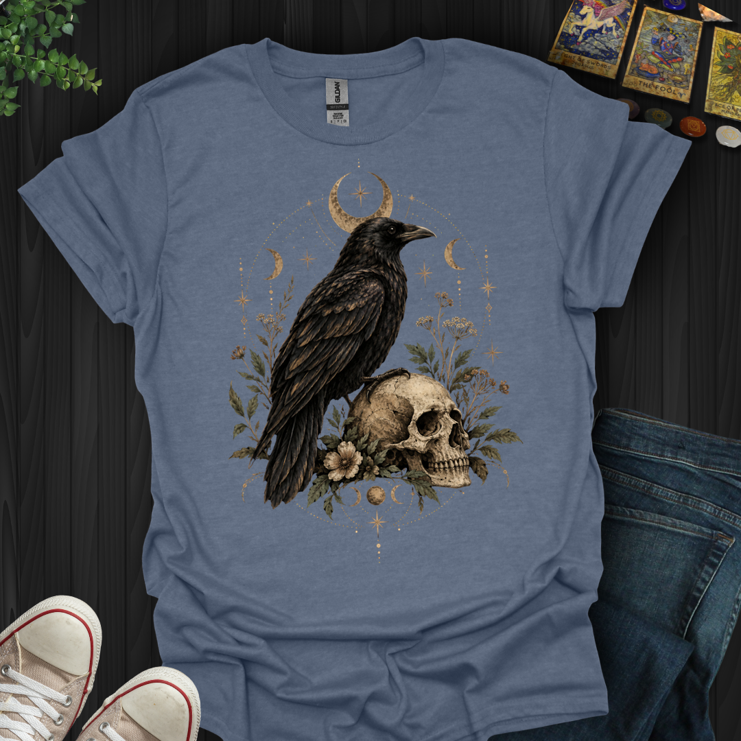 Celestial Raven And Skull- T-Shirt