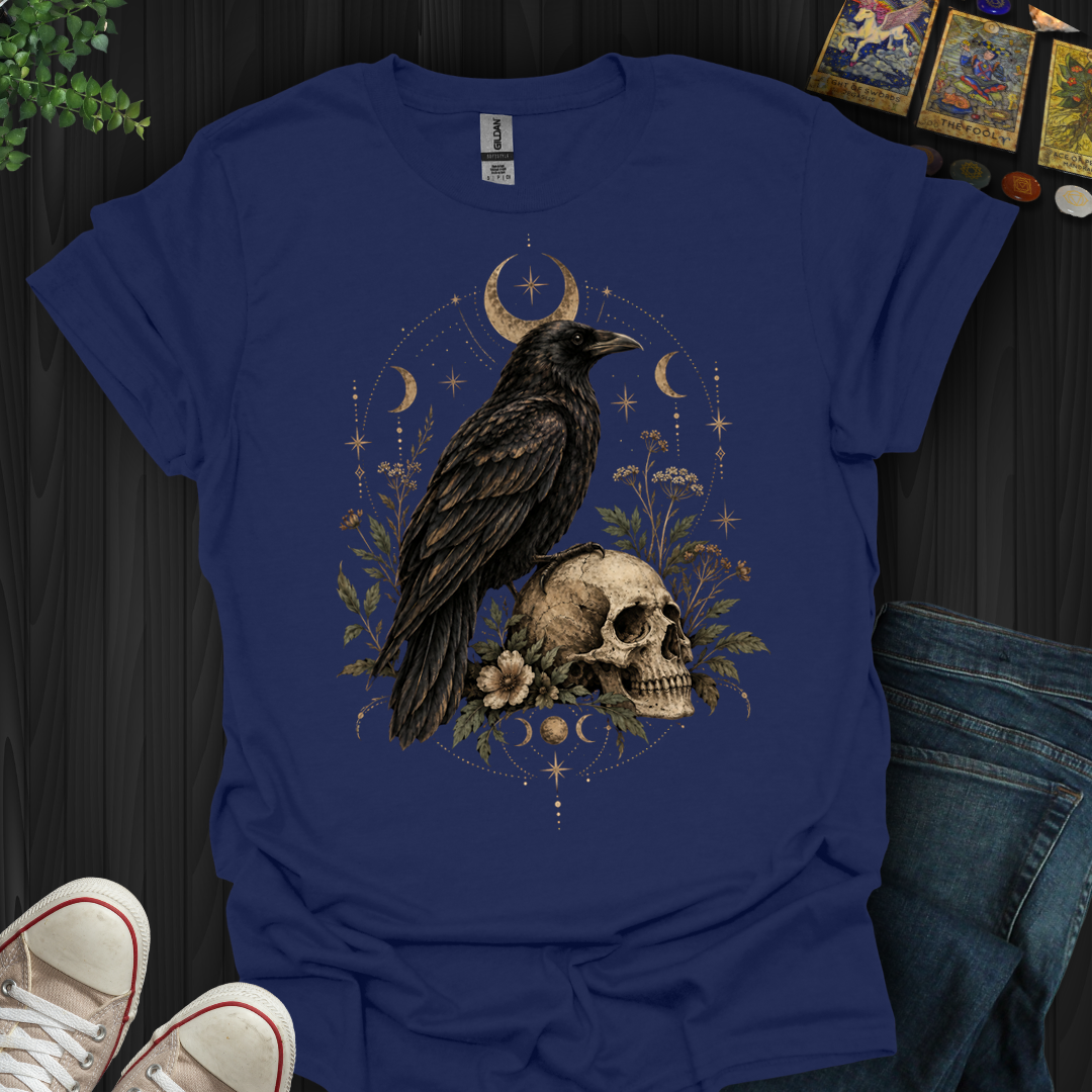 Celestial Raven And Skull- T-Shirt