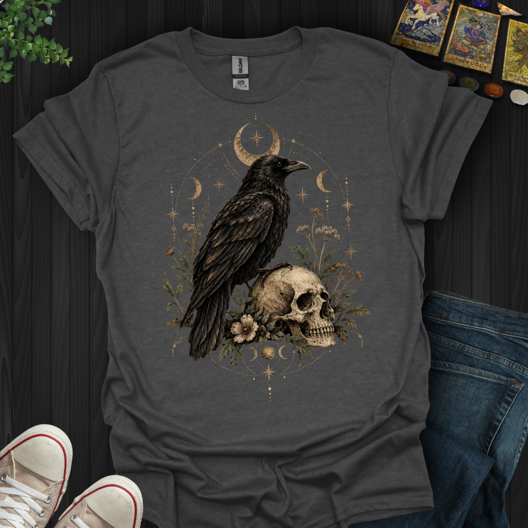 Celestial Raven And Skull- T-Shirt