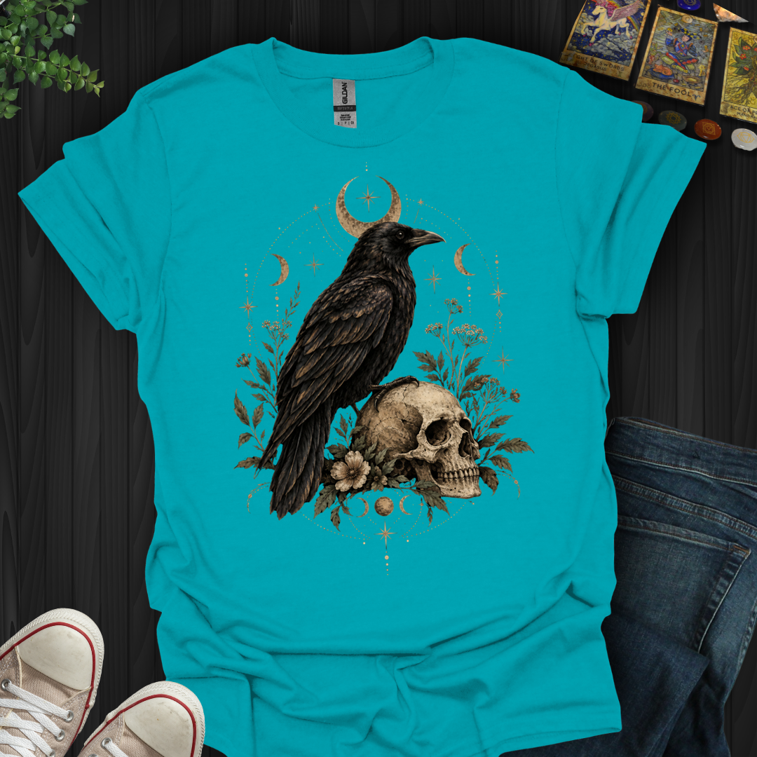 Celestial Raven And Skull- T-Shirt
